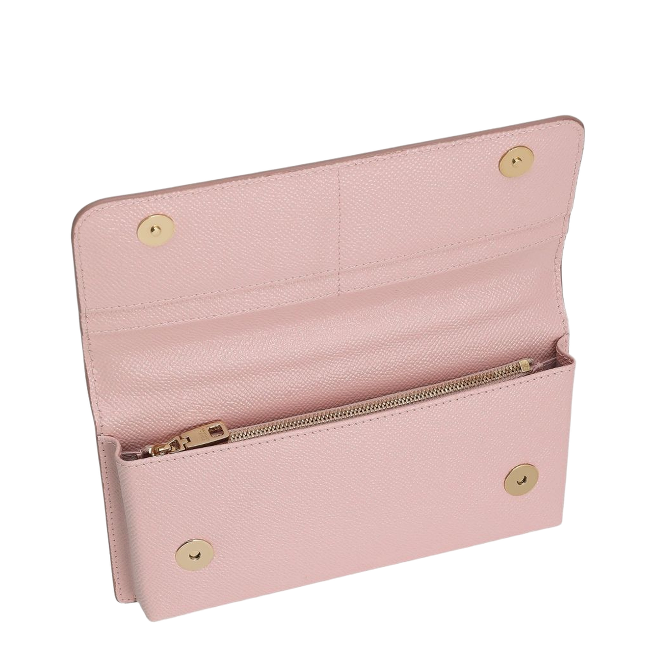 Pink Mini Bag in Dauphine Leather with Logo Tag