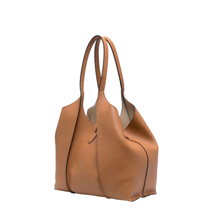 T Timeless Small Hammered Leather Tote Bag - Kenia