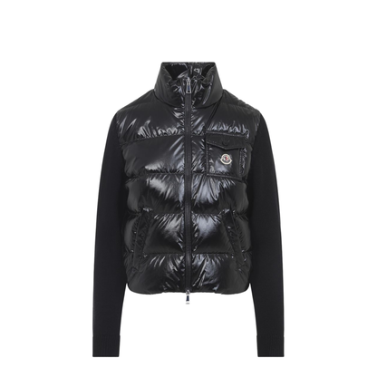 Padded Zip-Up Wool Cardigan