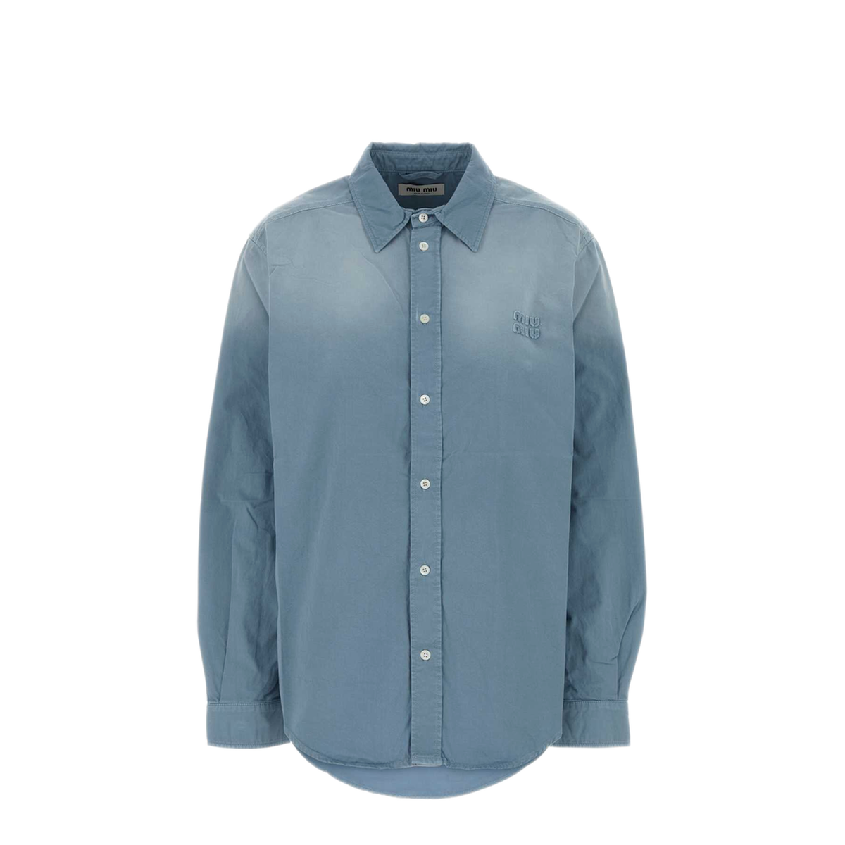 MAYFEYR - Miu Miu - Light Blue Twill Oversize Shirt - MK2040SOOO19R3F0637