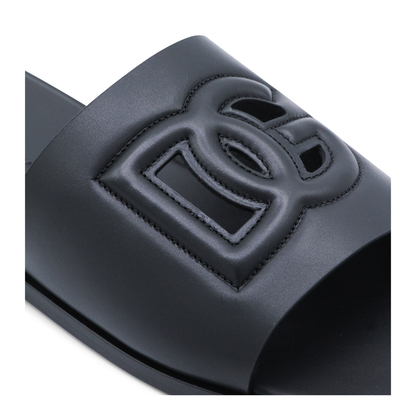 Leather Slide with Logo