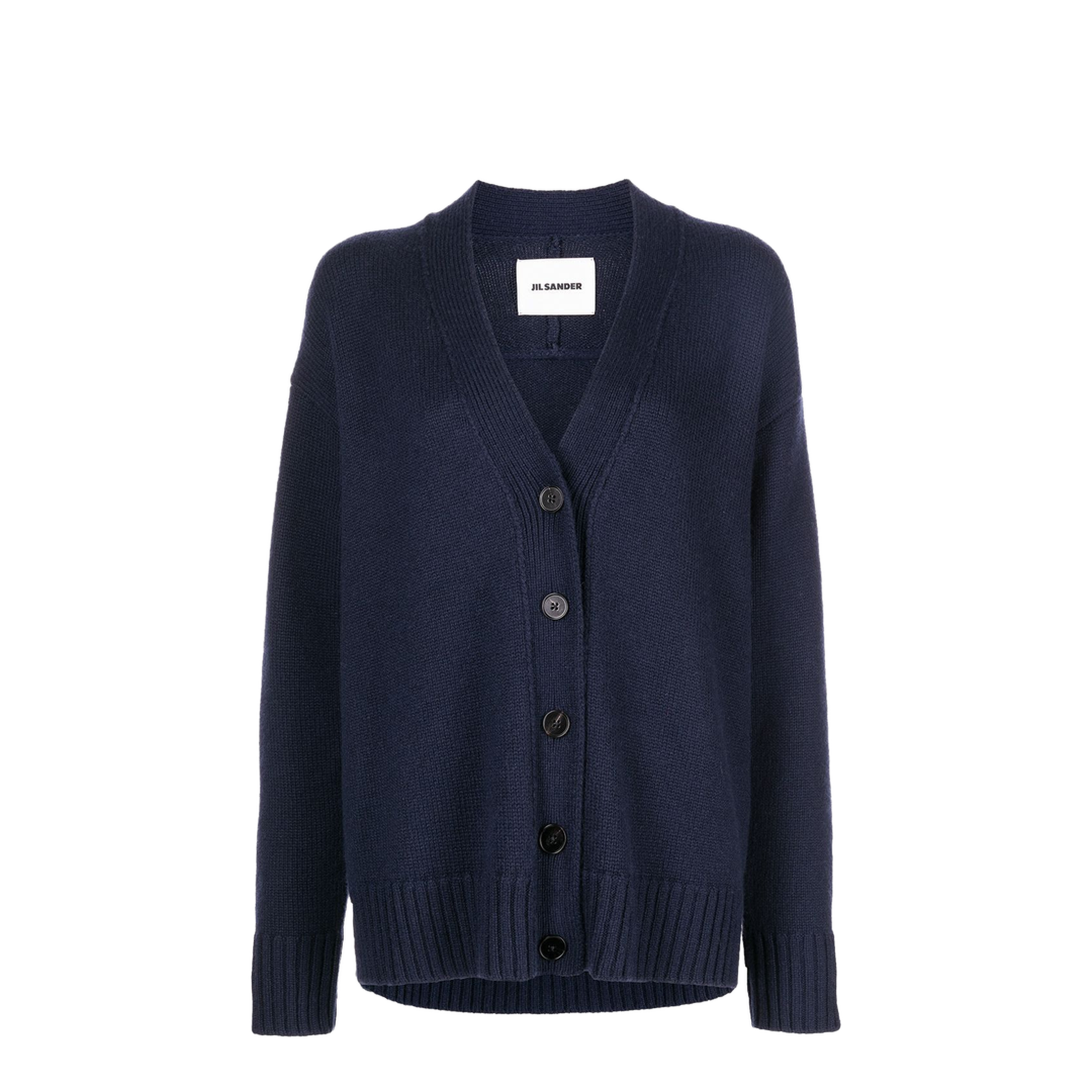 Navy Blue V-neck Cardigan