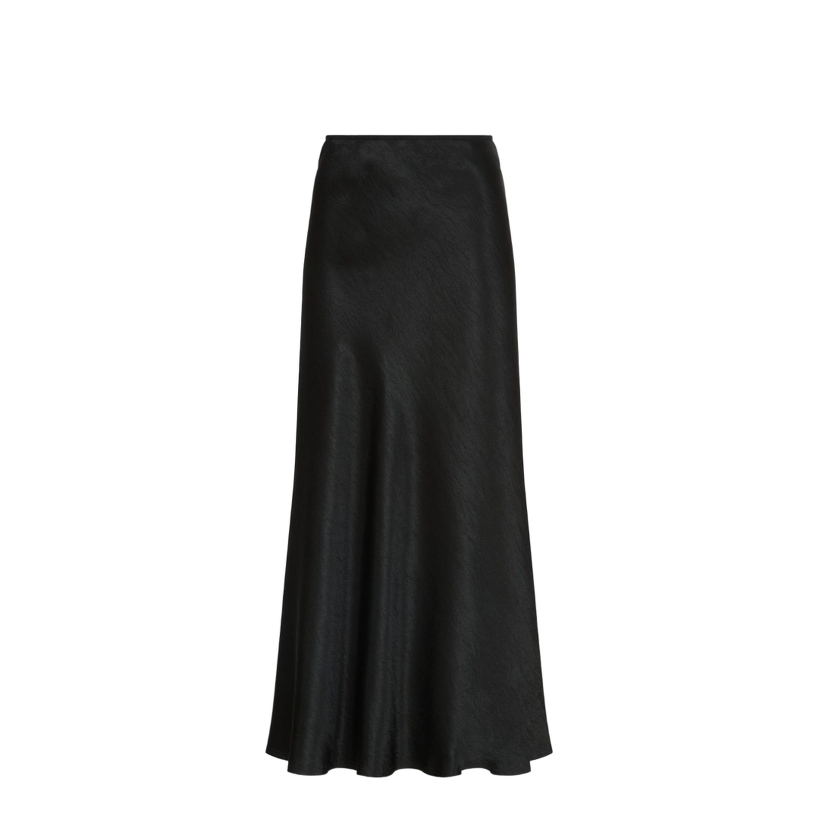 Black Satin Midi Skirt