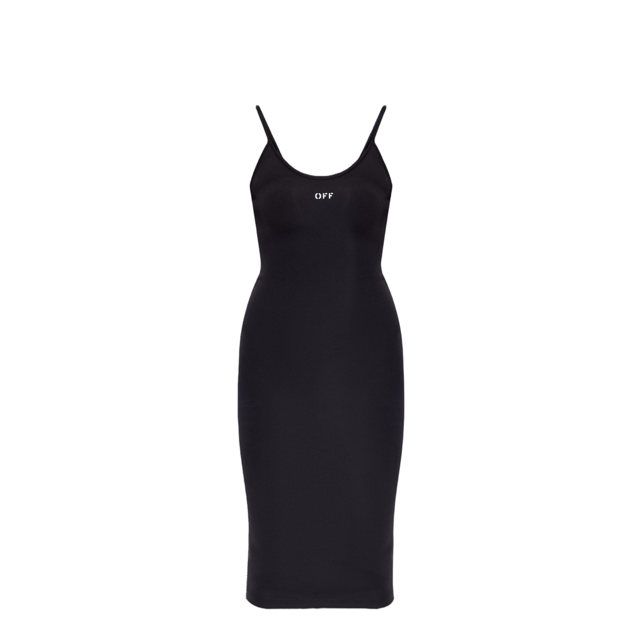 Sleek Strappy Midi Dress Black