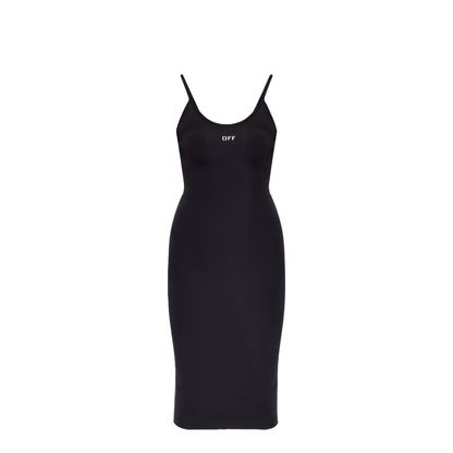 Sleek Strappy Midi Dress Black