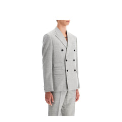 Versace double-breasted wool blend blazer