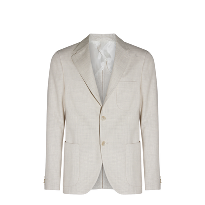 Single-Breasted Cotton-Blend Jacket