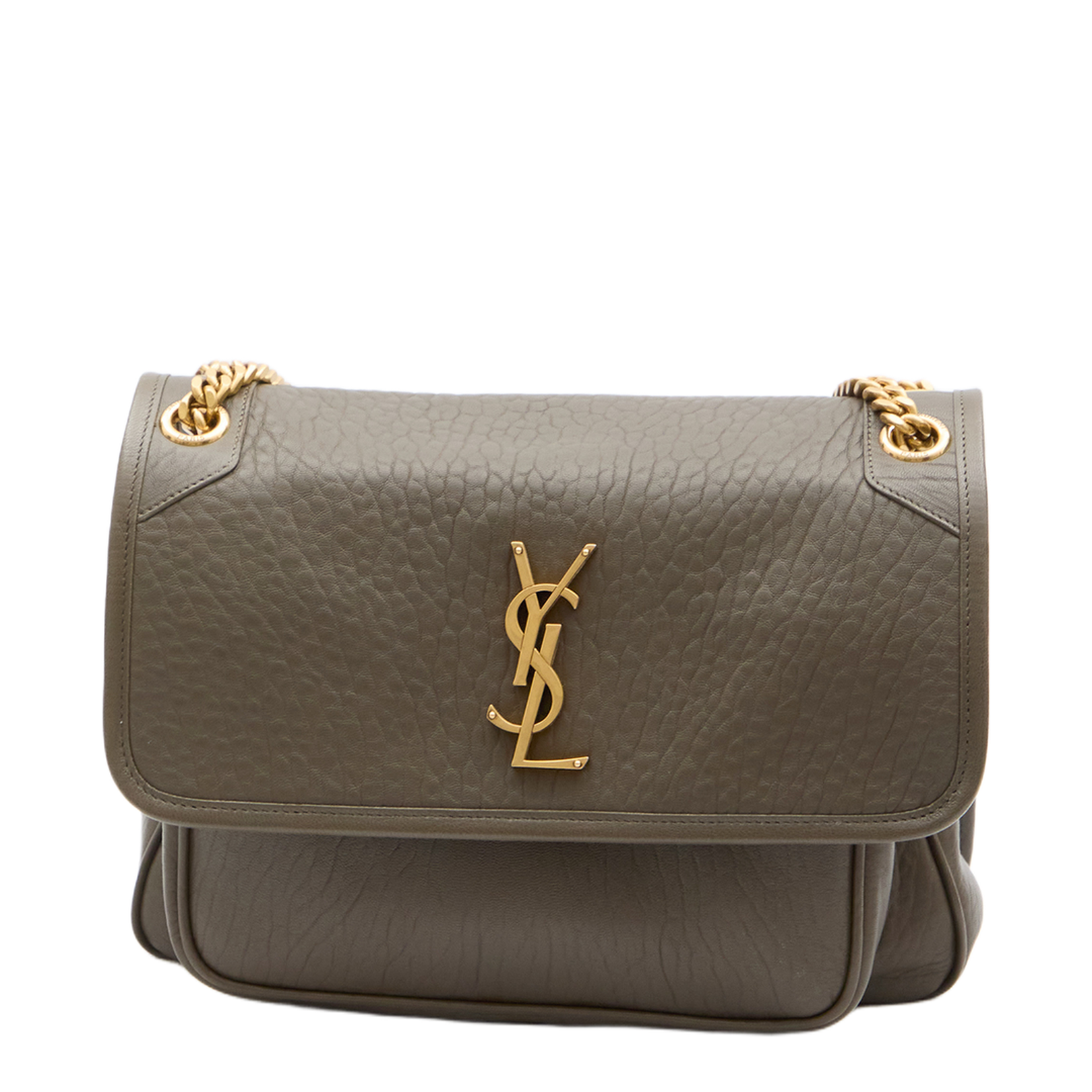 Dark Green Leather Medium Niki Shoulder Bag