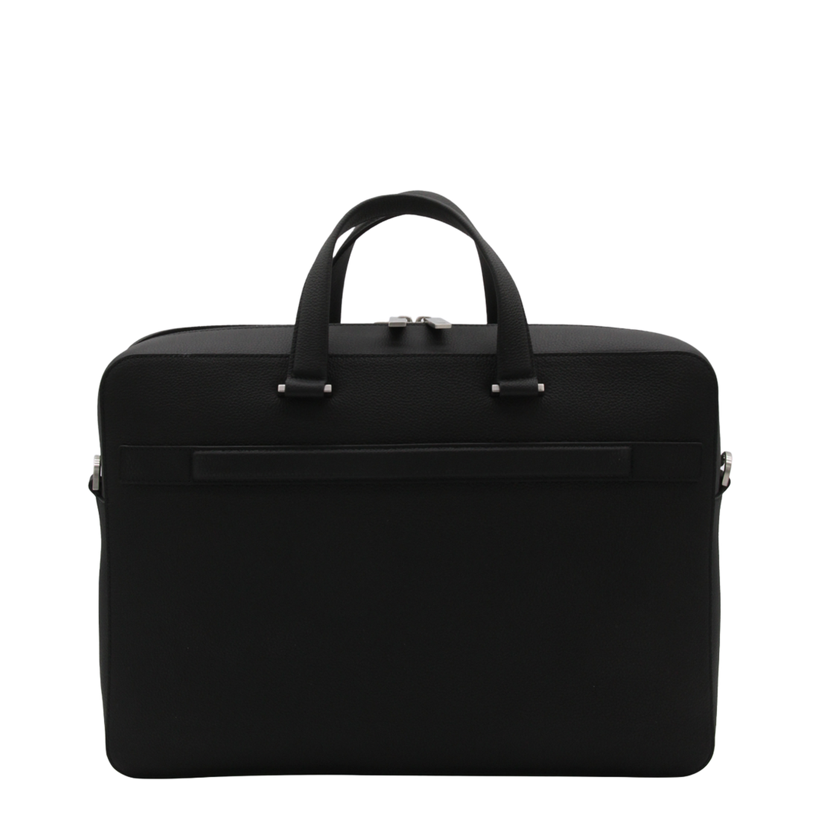 Salvatore  Black Leather Business Gancini Top Handle Bag