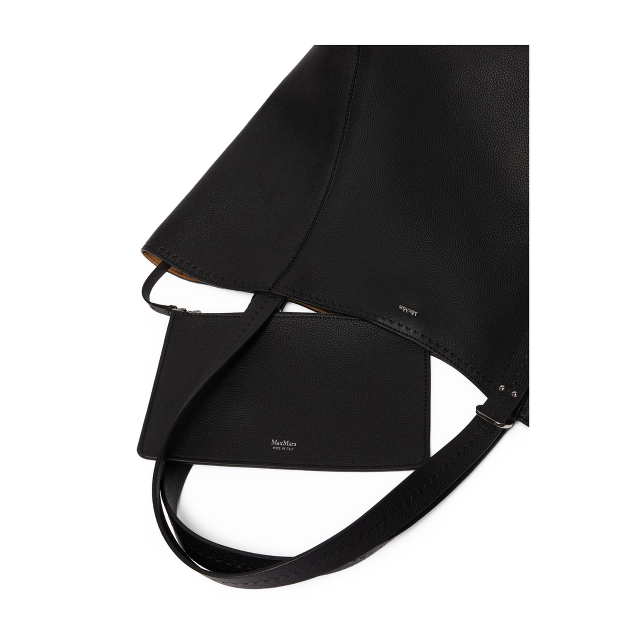 Archetipo Medium Tumbled Calfskin Handbag - Black