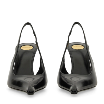 MAYFEYR - Saint Laurent - Leather Miller Wedges - 831087AADAA1000
