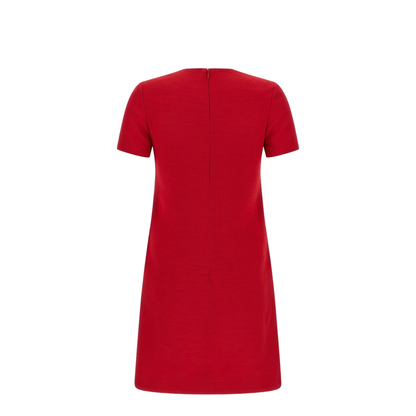 VLogo Wool and Silk Mini Dress - Red