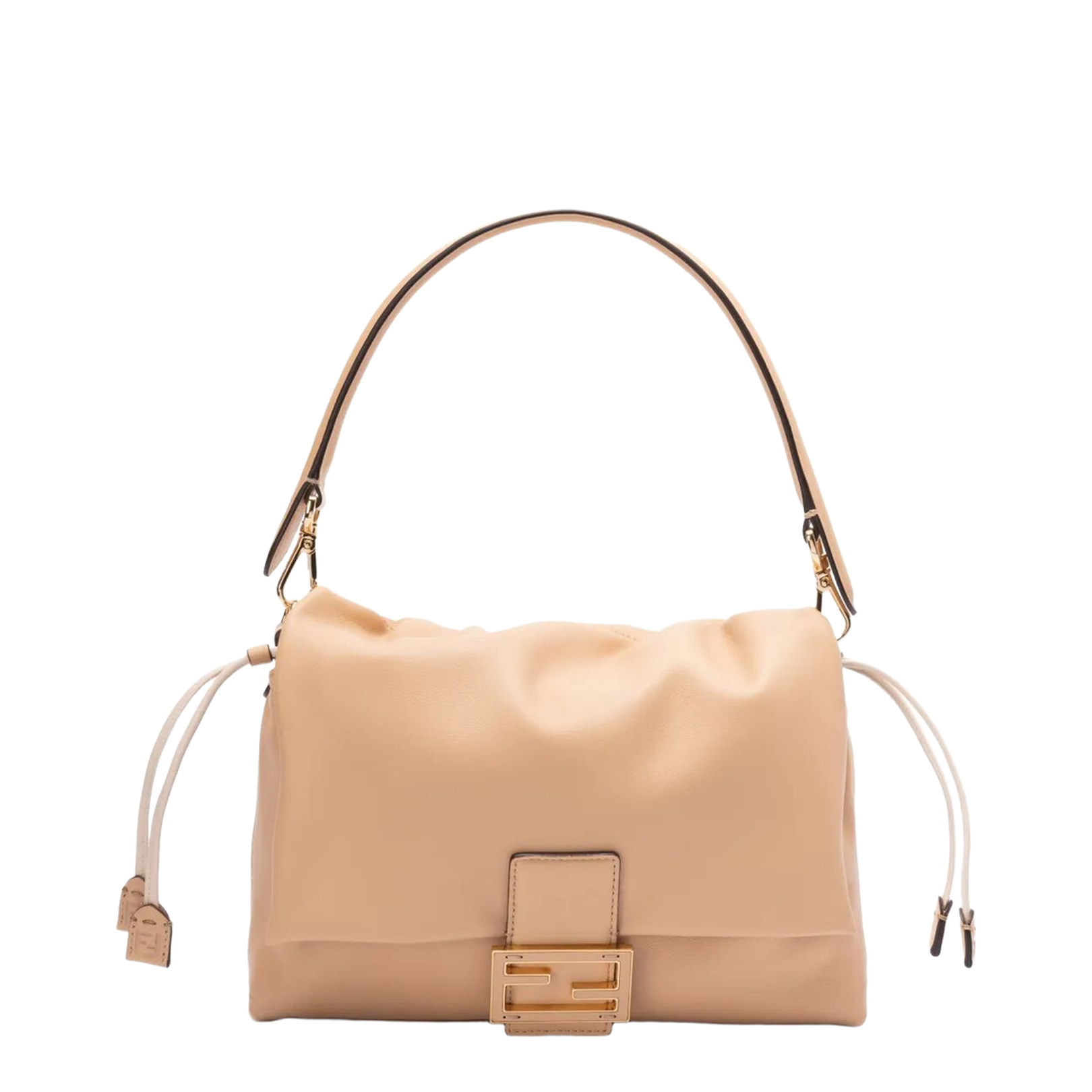 Baguette Medium Leather Top Handle Bags - Beige