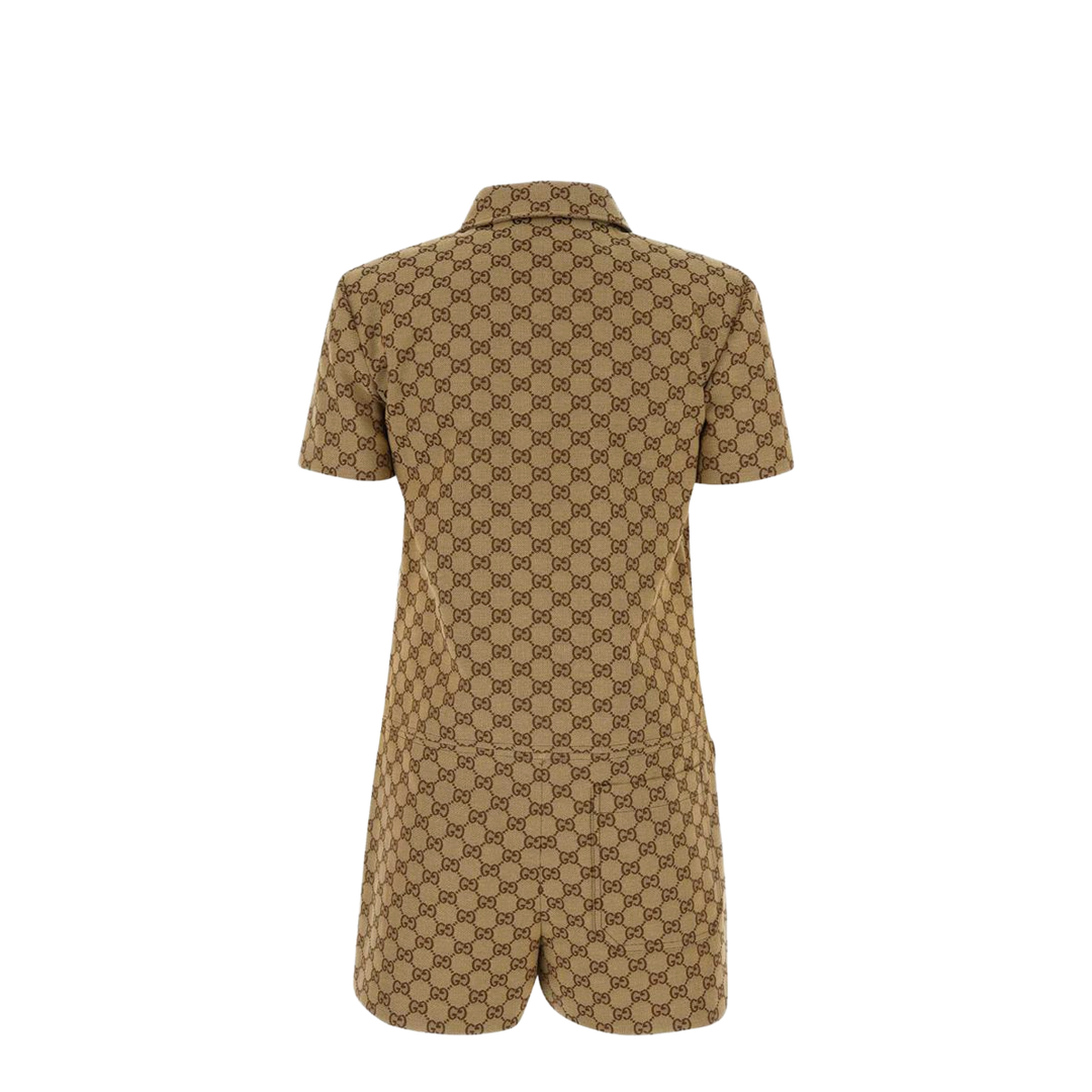 Original GG Canvas Jumpsuit in Camel and Ebony