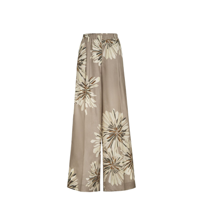 Bloom Pattern Pants Khaki