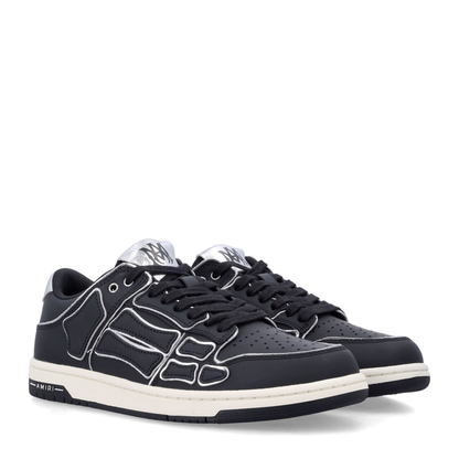 Skel Top Low Black Sneaker With Logo Patch