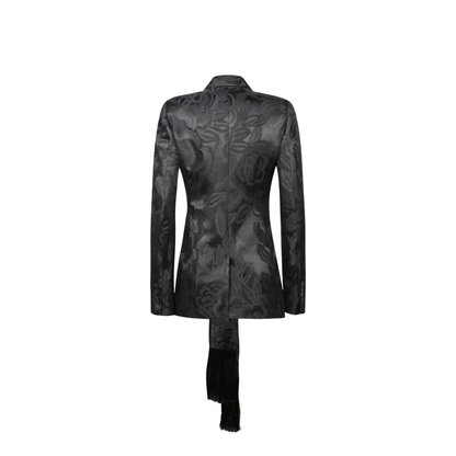 Jacquard Knot Fringes Jacket