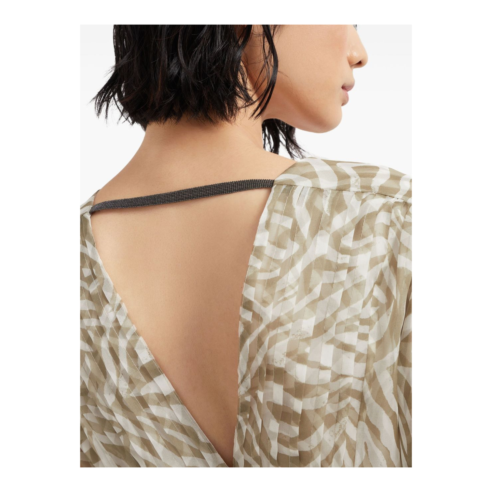 Ethnic Print Organza Silk Long Dress