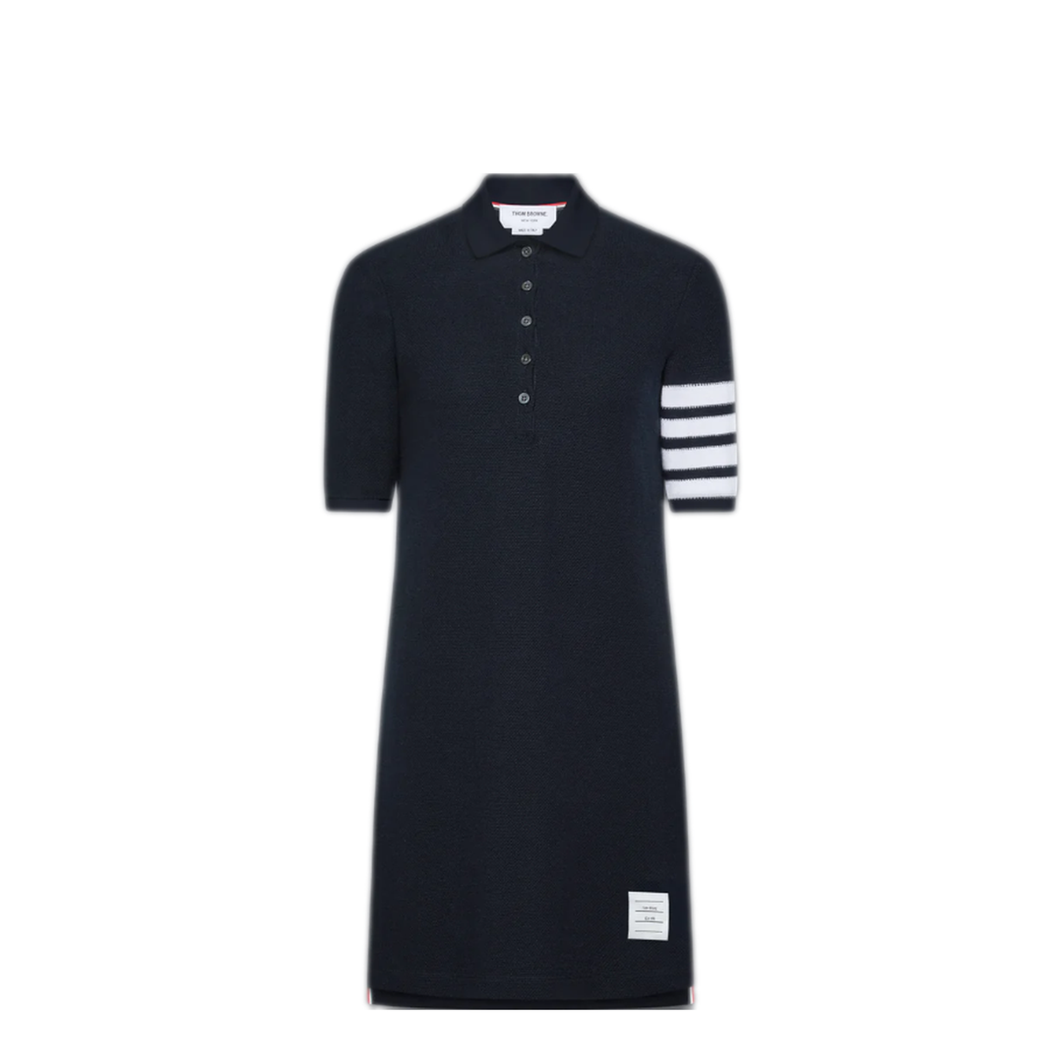 MAYFEYR - Thom Browne - Polo Dress In Textured Pique With Eng 4 Bar - FJD134AJ0248415