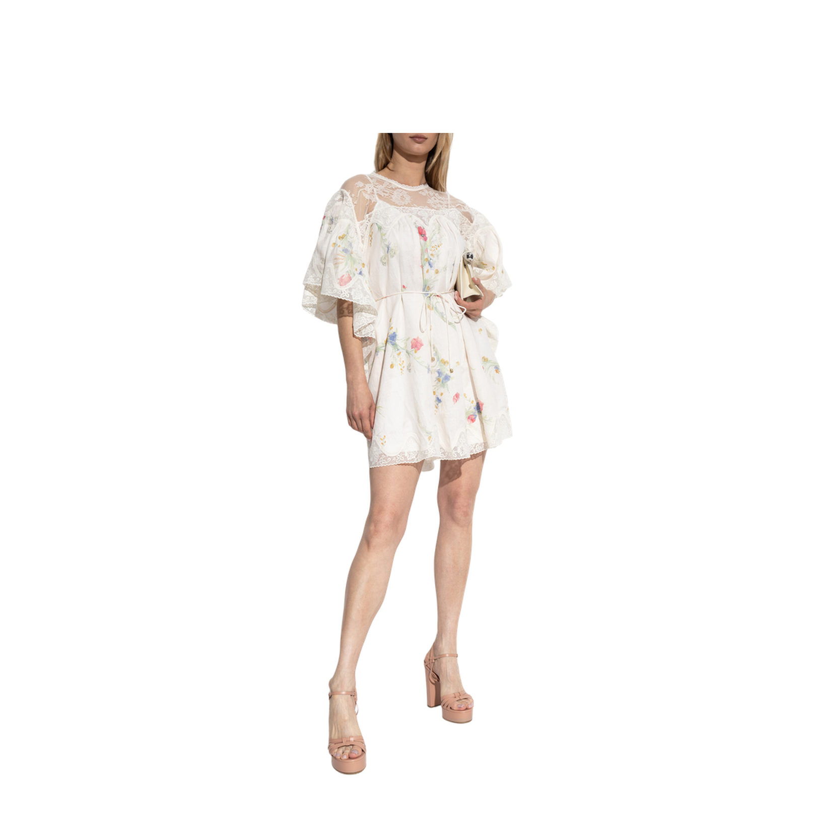 Oversize Dress with Floral Motif