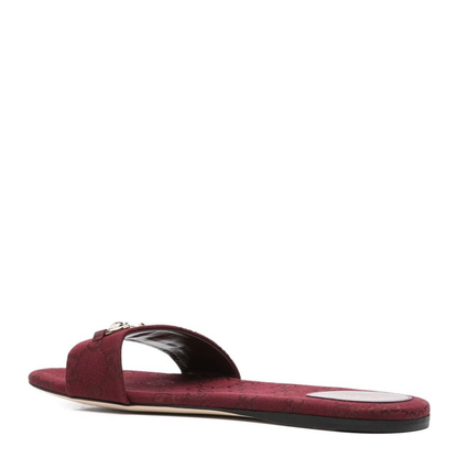 Slide Sandal with Horsebit in Rosso Ancora GG