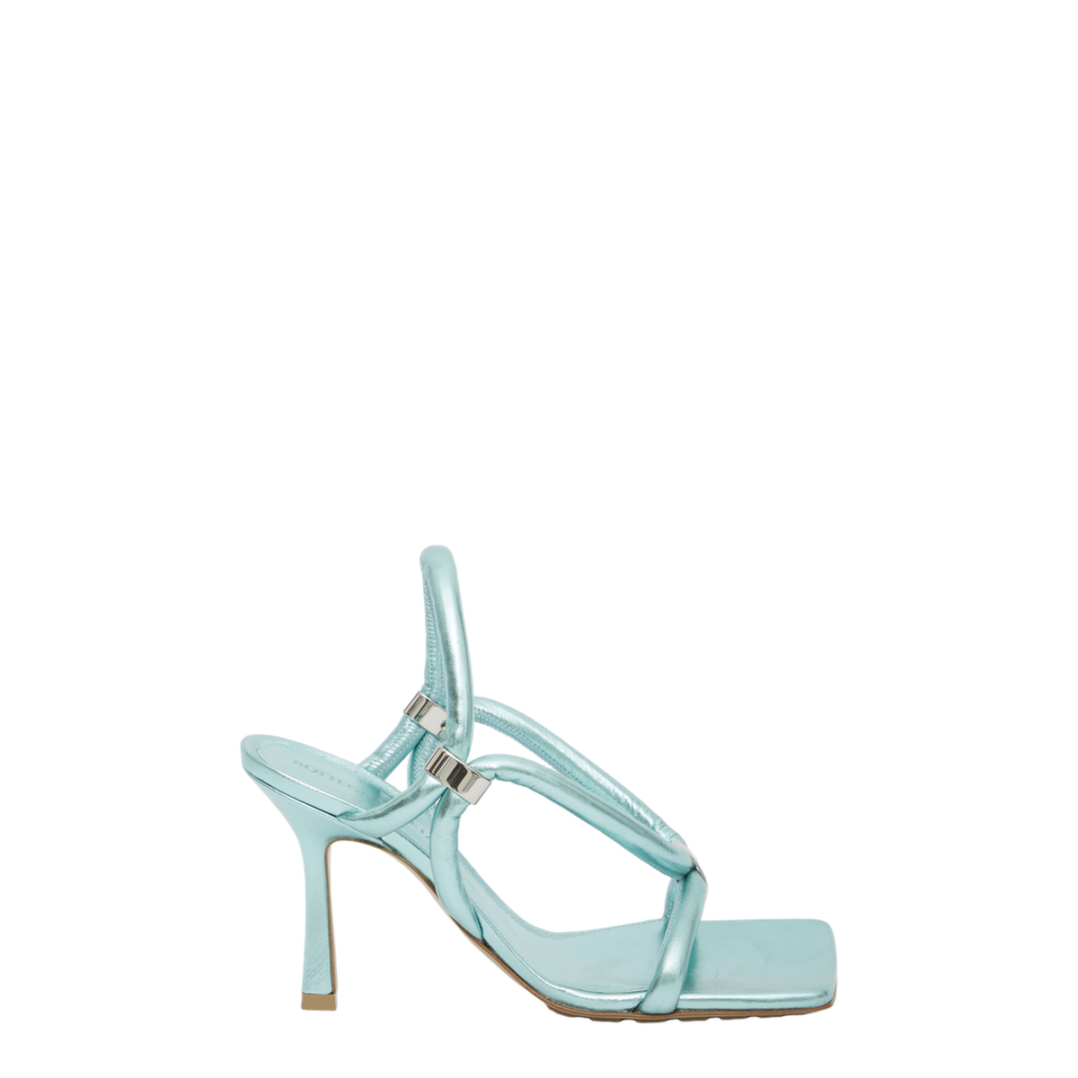 MAYFEYR - Bottega Veneta - Light-Blue Leather Stretch Sandals - 729745V2O303027