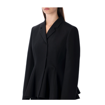 Black Grain de Poudre Wool Jacket
