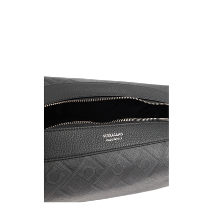 MAYFEYR - Ferragamo - Monogrammed Cosmetic Bag - 241872ALLOVER789944NEROGRIGIO