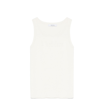 Pure Knitted Tank Top In Beige