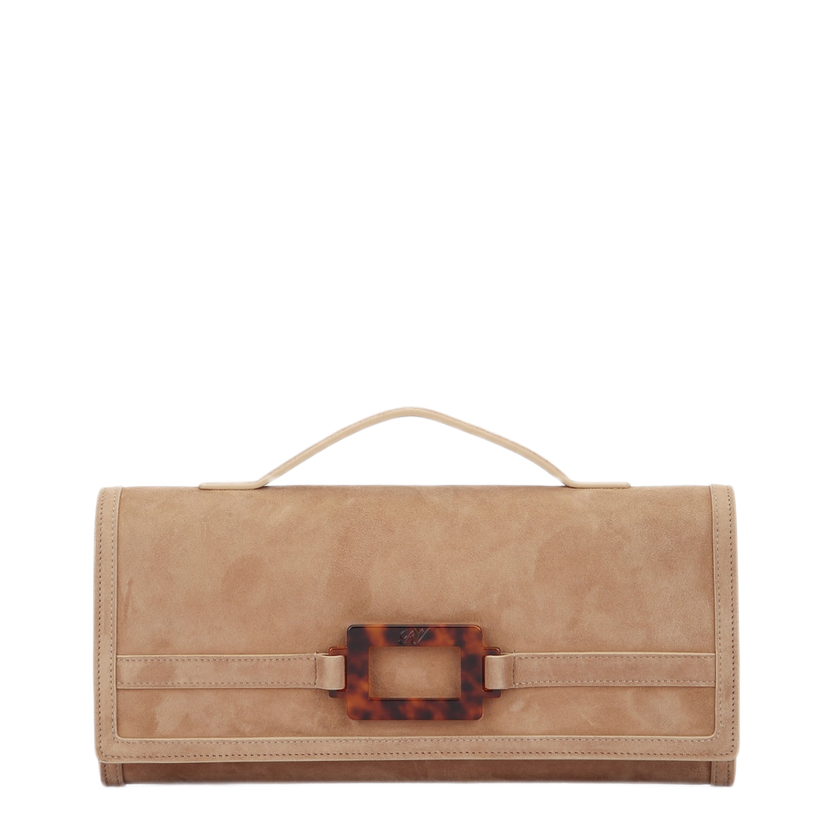 Leather Clutch Bags - Brown
