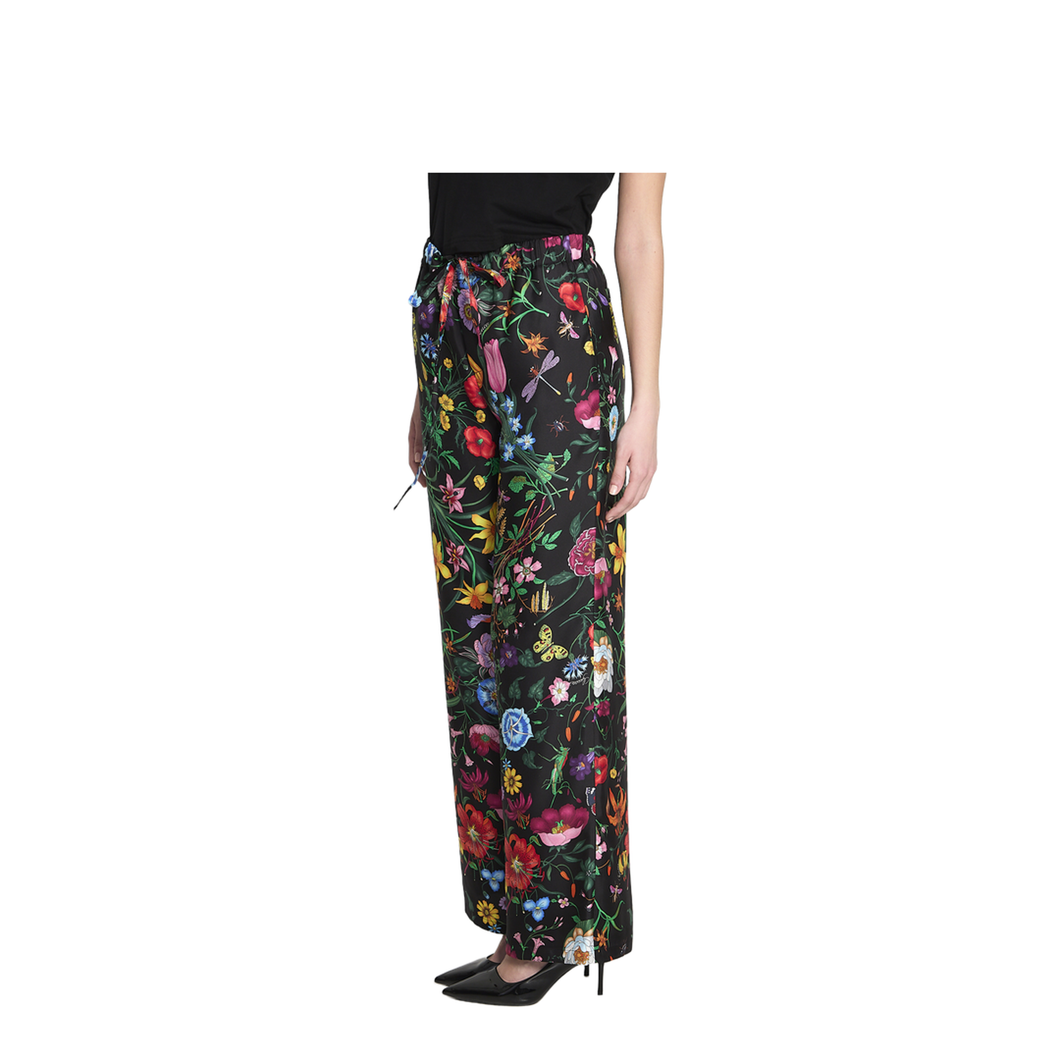 Printed Silk Twill Trousers