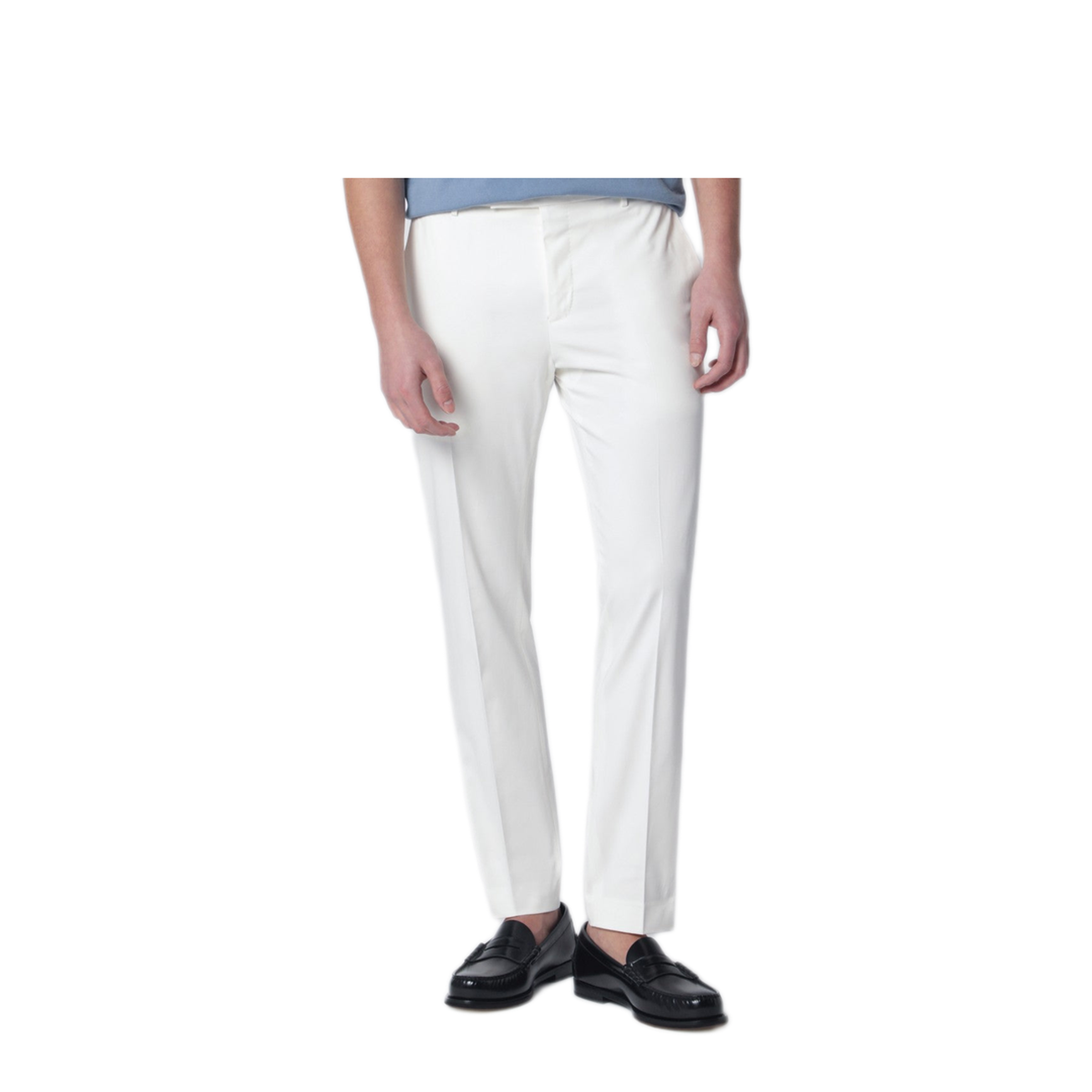 MAYFEYR - PT Torino - White Slim Fit Cotton Blend Trousers - COASX0Z00FWDSD590010