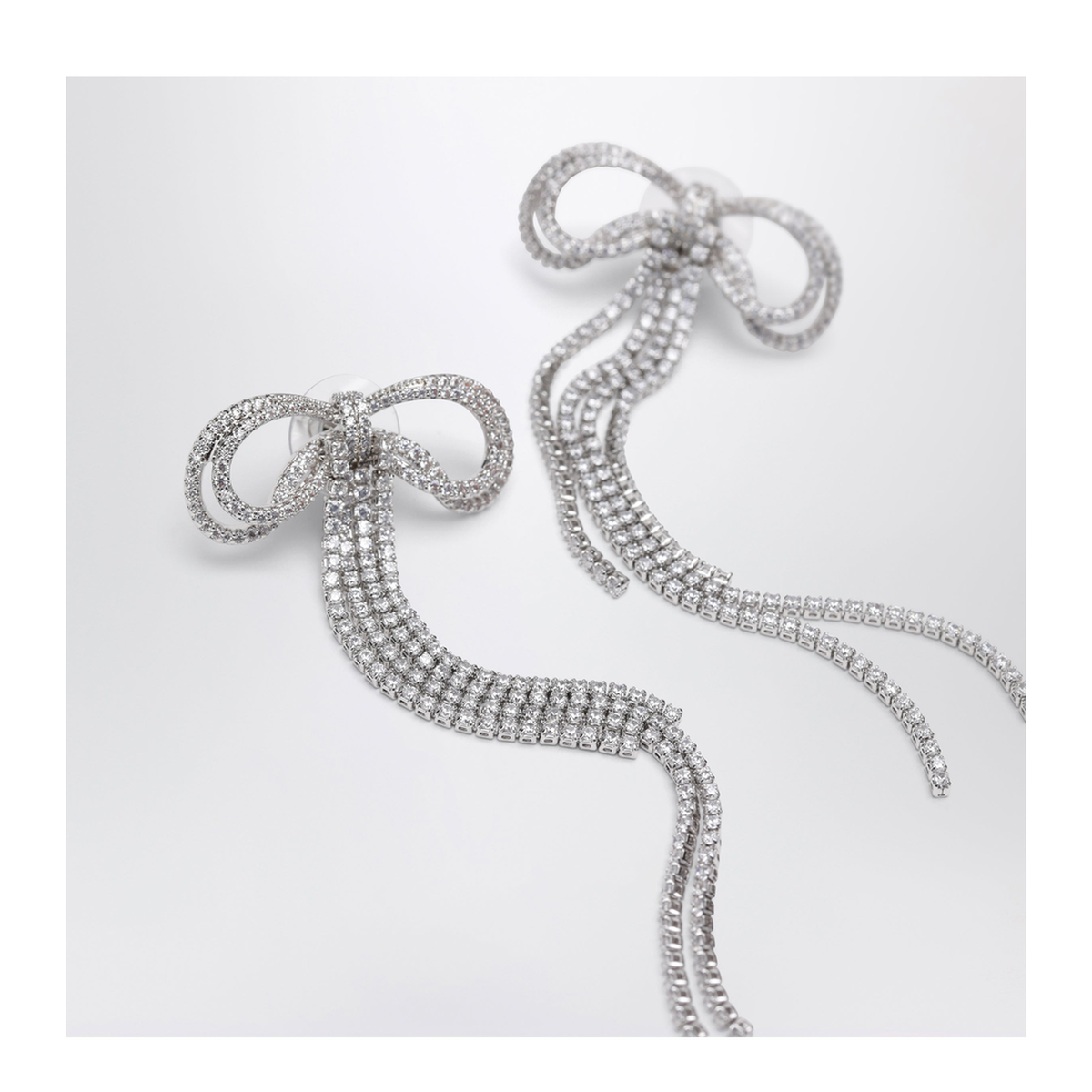 MAYFEYR - Self Portrait - Double Crystal Bow Drop Earrings - PF26-606EPRSL