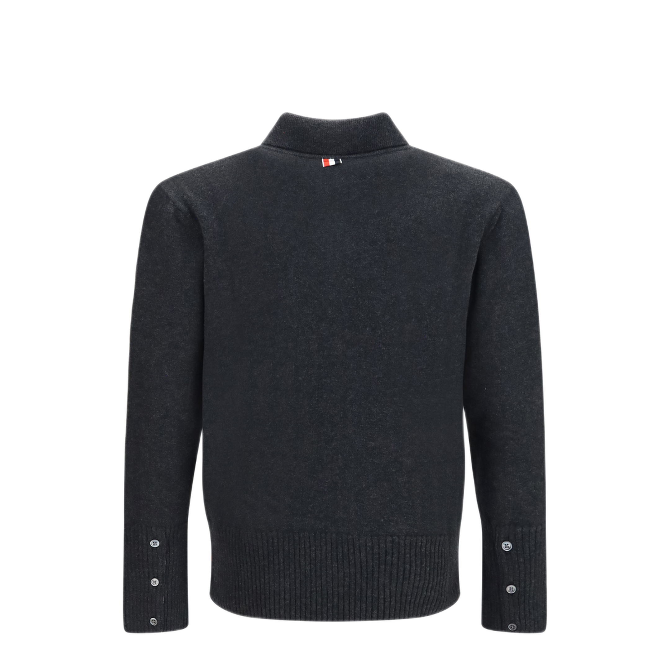 MAYFEYR - Thom Browne - 4 Bar Cable Knit Long Sleeve Polo Sweater - MKP166AY1018