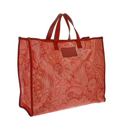 Red Nylon Tote Bag