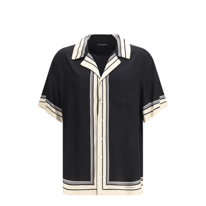 MAYFEYR - Dolce & Gabbana - Hawaii Shirt With Logo And Striped Print - G5LH3THI11T