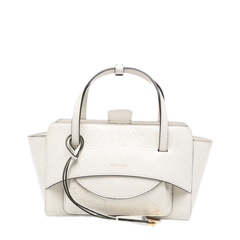Flap S Vergem Small Calf Leather Tote - White