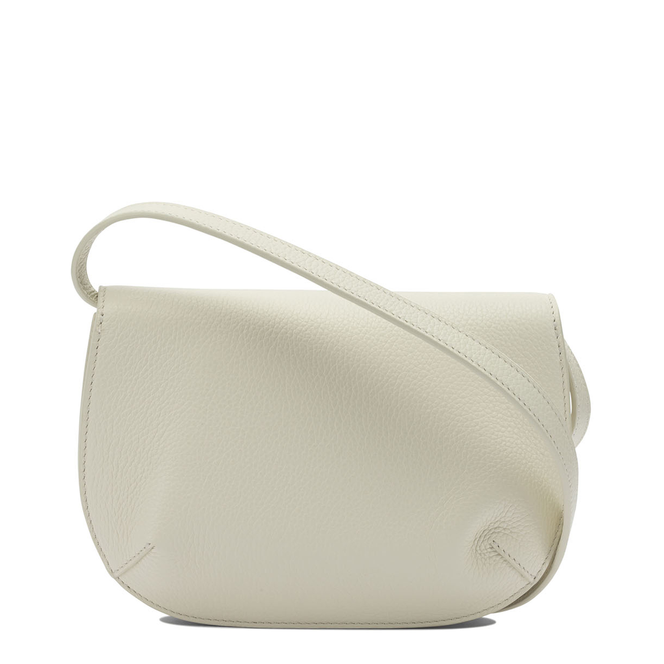 Lizzy Small Hammered Calfskin Crossbody - White