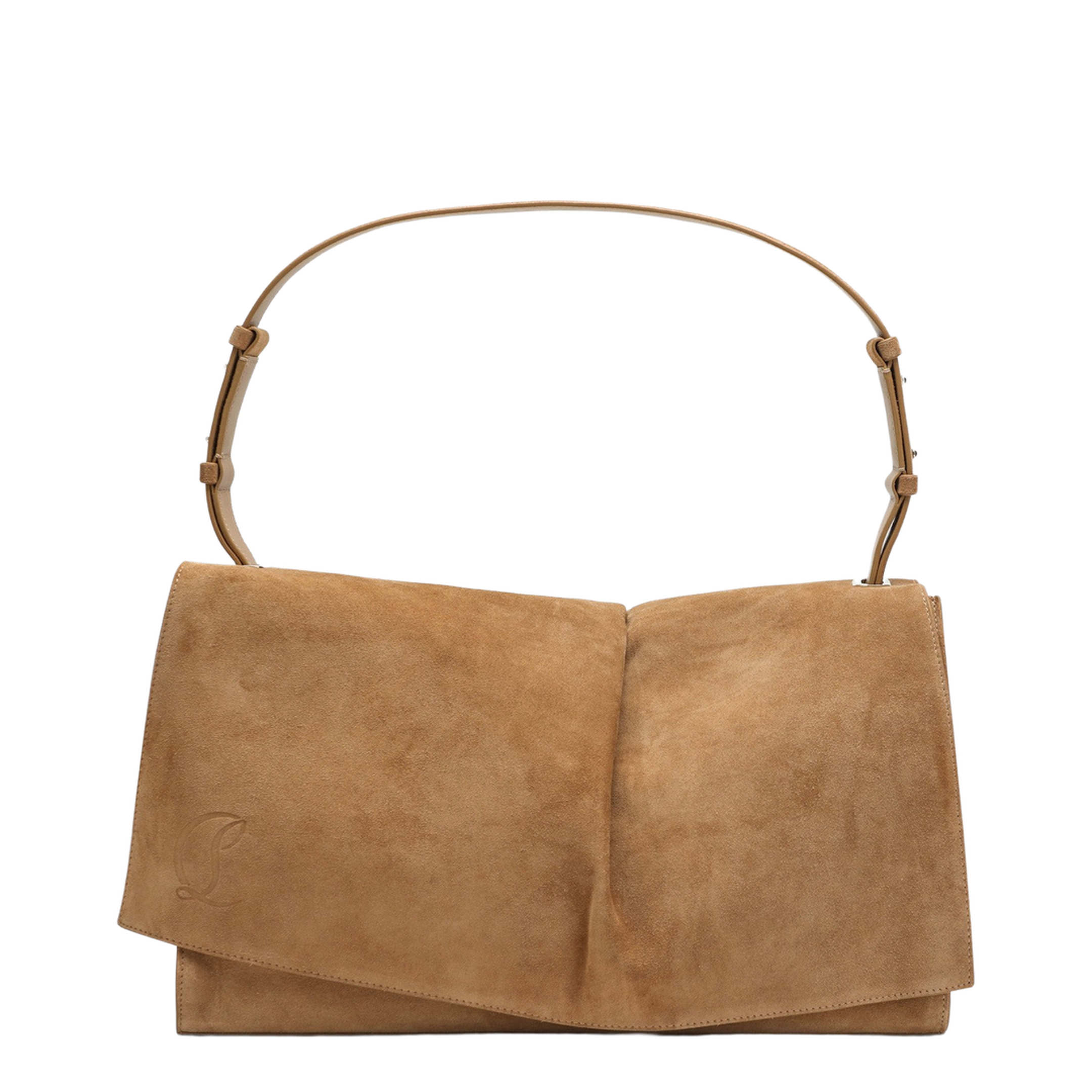 Baggy Small Beige Shoulder Bag in Suede