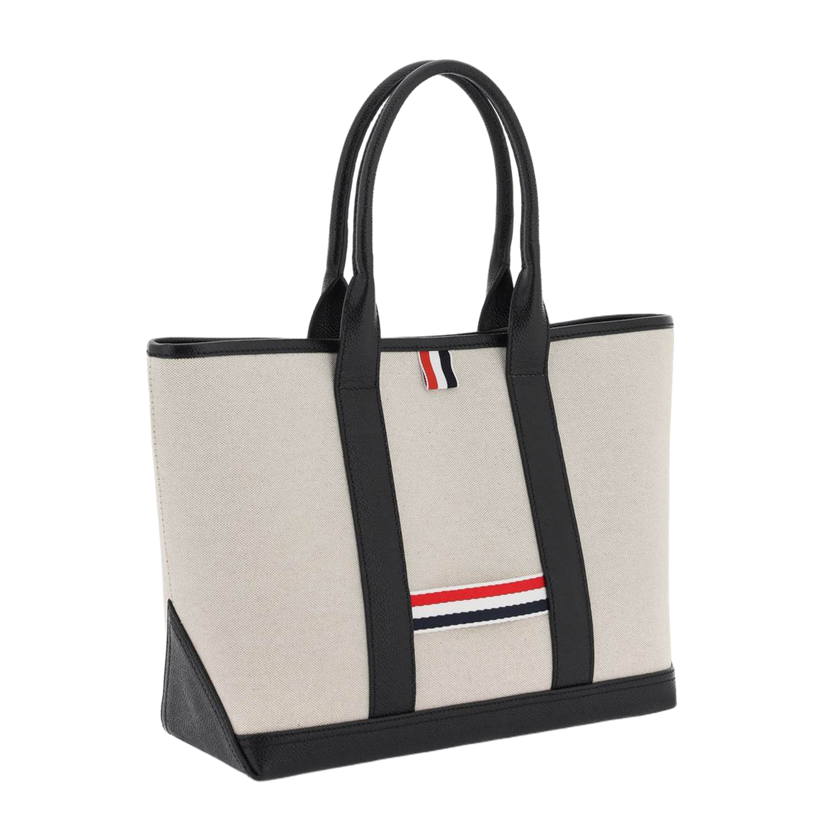 Sand Canvas Rwb-Stripe Shopping Bag