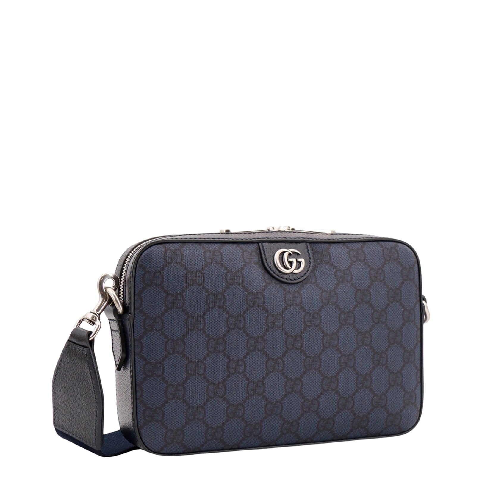 Ophidia Small Leather Crossbody Bag - Navy Blue