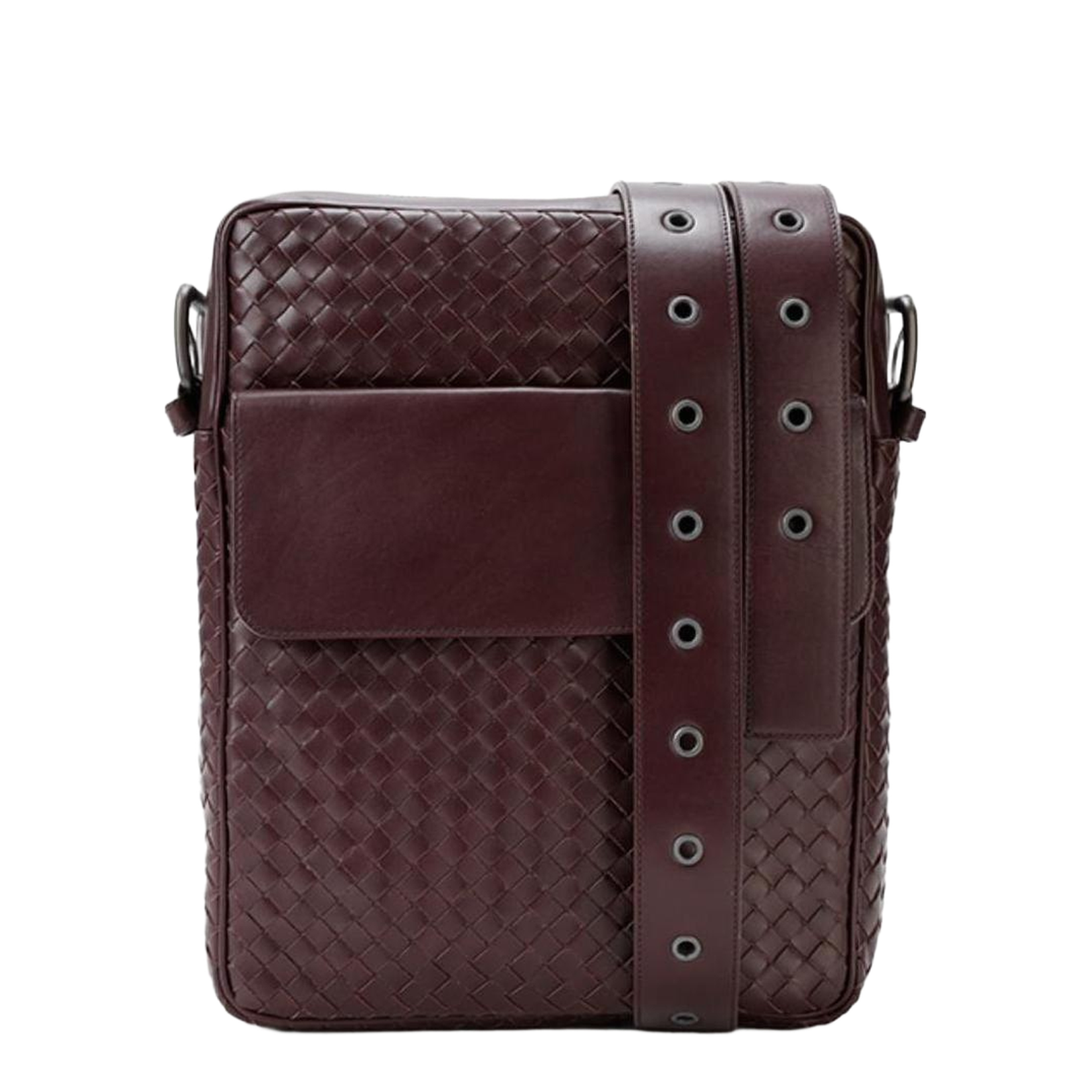 Intrecciato Leather Shoulder Bags - Burgundy