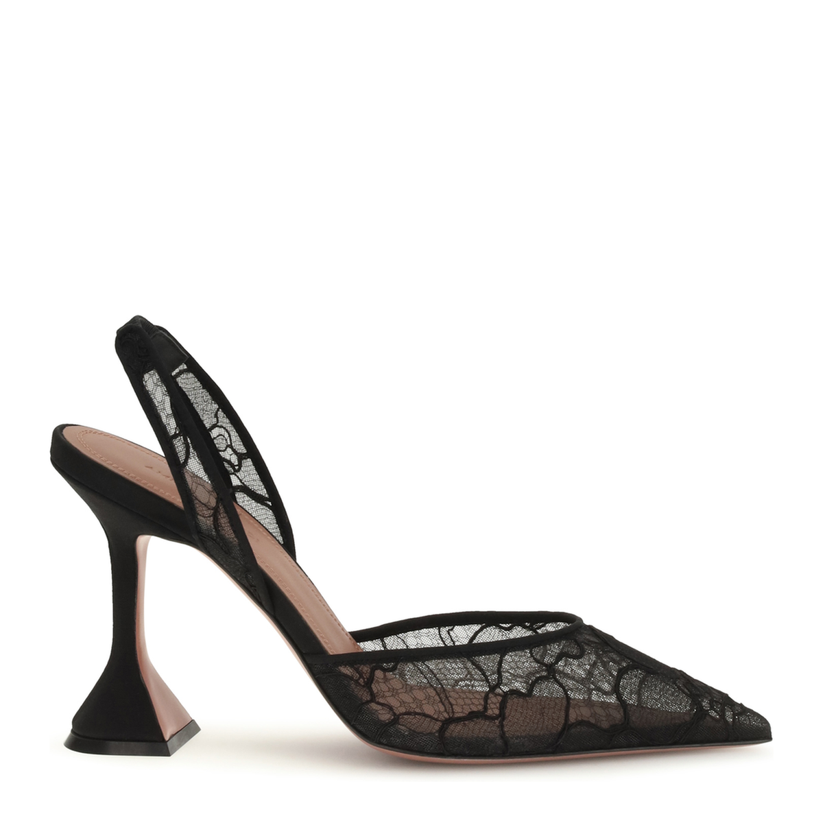 MAYFEYR - Amina Muaddi - Holli Lace Slingback Sandals - 12S357471HOLBLACKLACEB