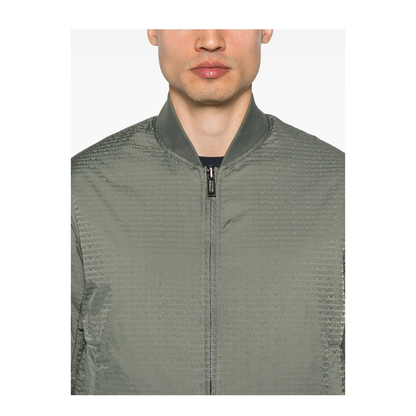 Jacquard Nylon Bomber Jacket