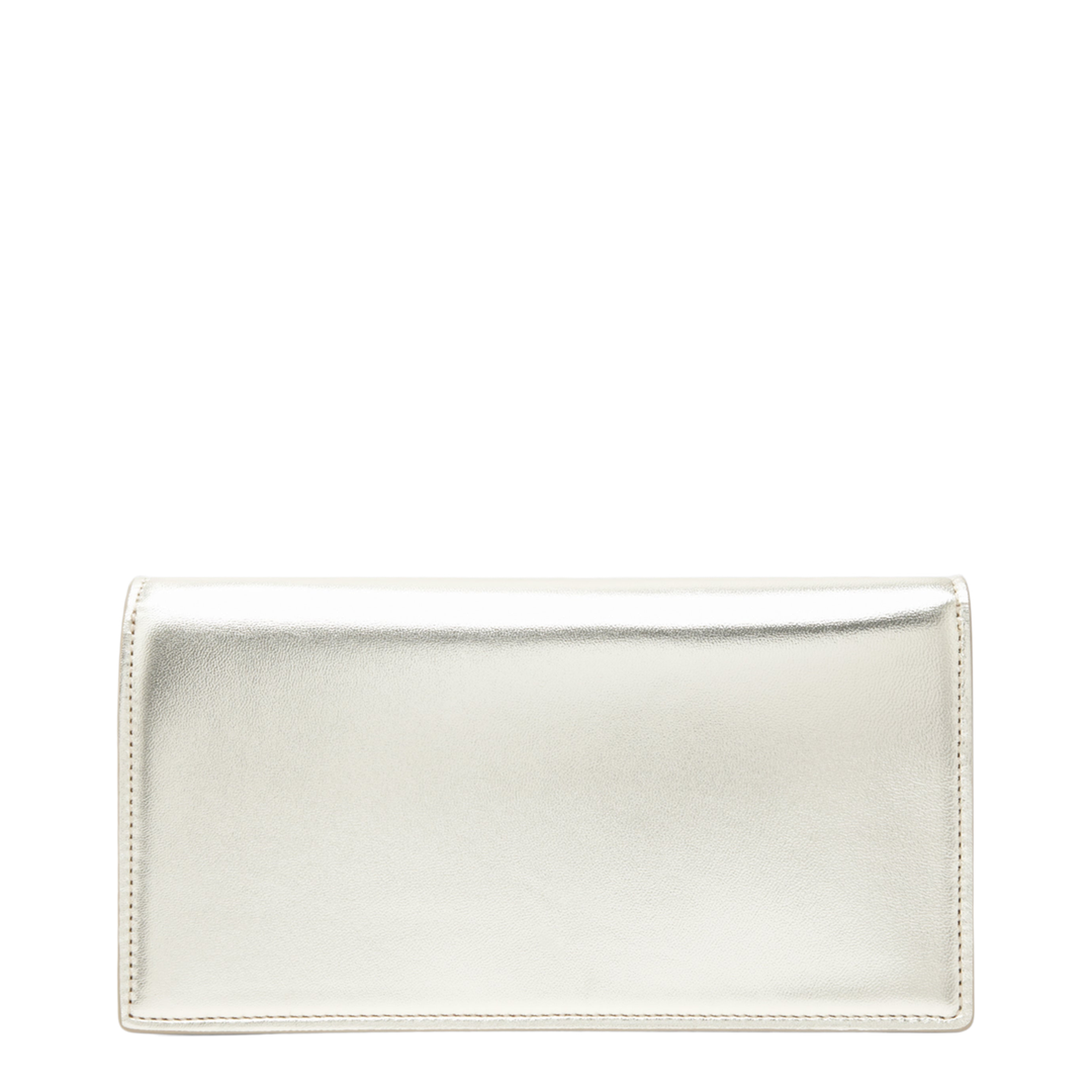 MAYFEYR - Christian Louboutin - Platinum-Coloured Leather Clutch Bag With Chain - 1265167LEPL12