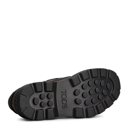 Coffee Brown Front Button Fastening Moc Stitching