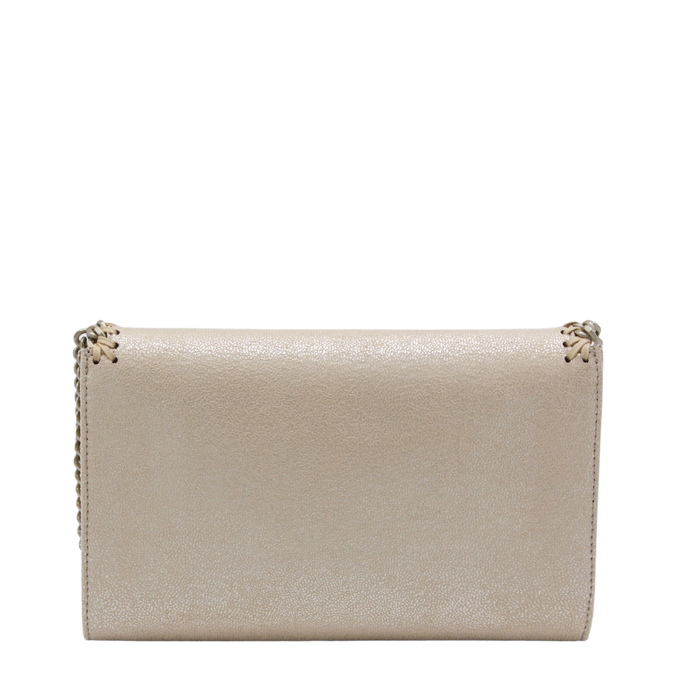 Falabella Polyester Wallet On Chain - Gold