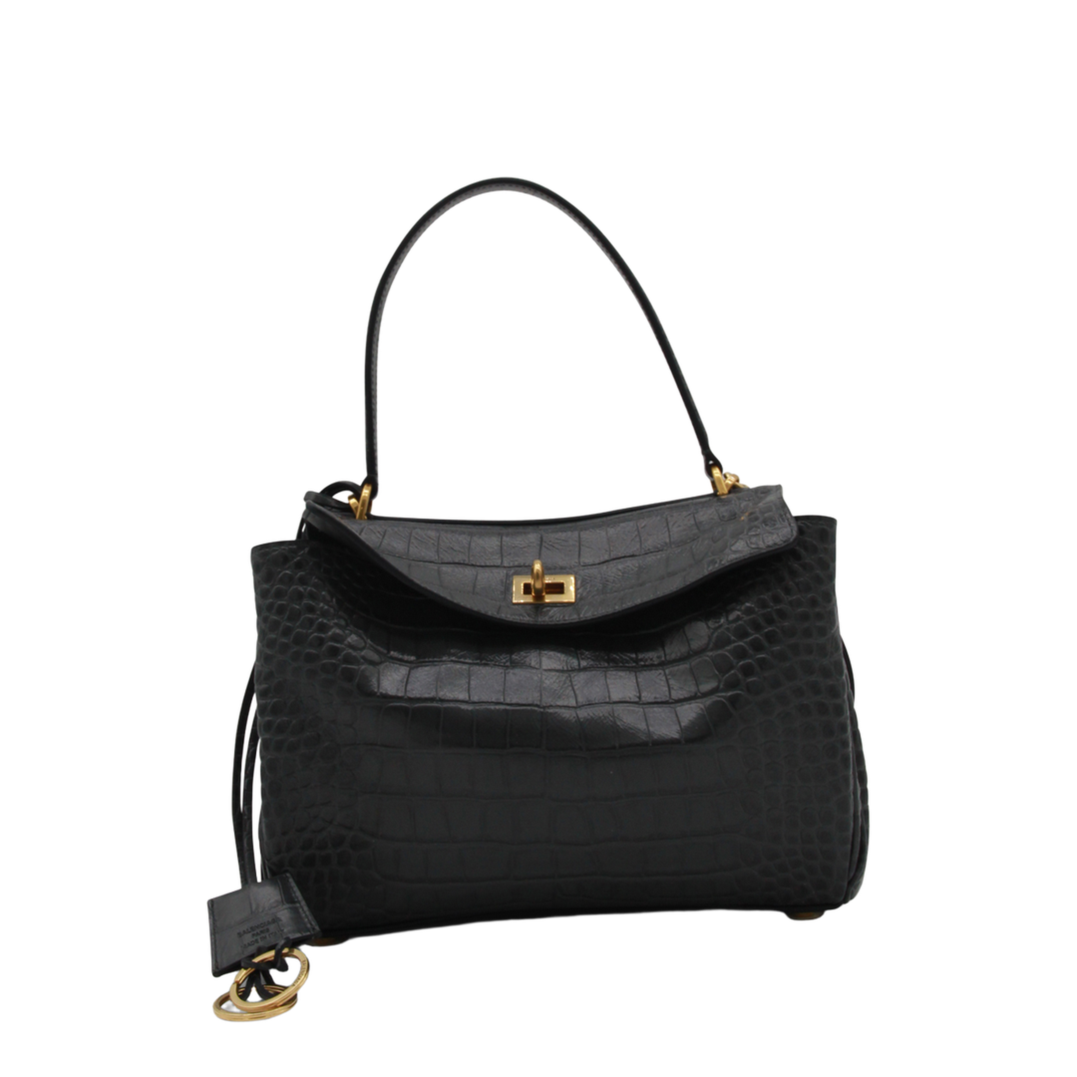 Rodeo Shoulder Bag In Crocodile-print Leather