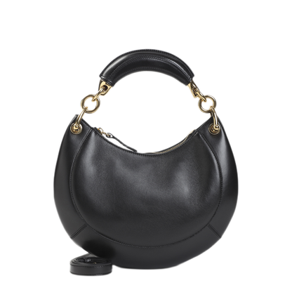 Banana Small Lambskin Hobo - Black