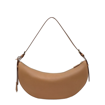 Natural Demi-lune Large Leather Shoulder Bag